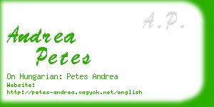 andrea petes business card